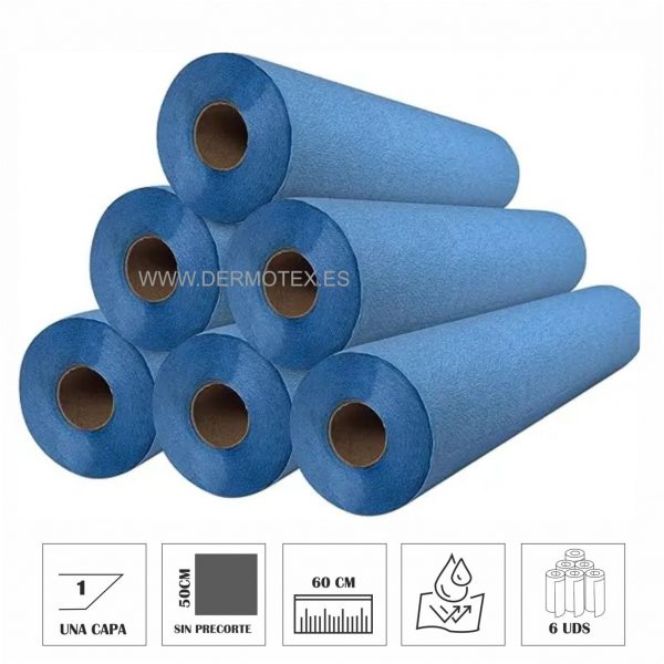 Papel de camilla Resistente a la humedad azul 2,5kg 6rollos