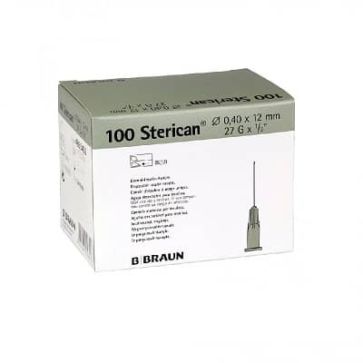 Aguja hipodérmica Sterican 27G x 1/2, 0,40 x 12 mm. (100 uds)