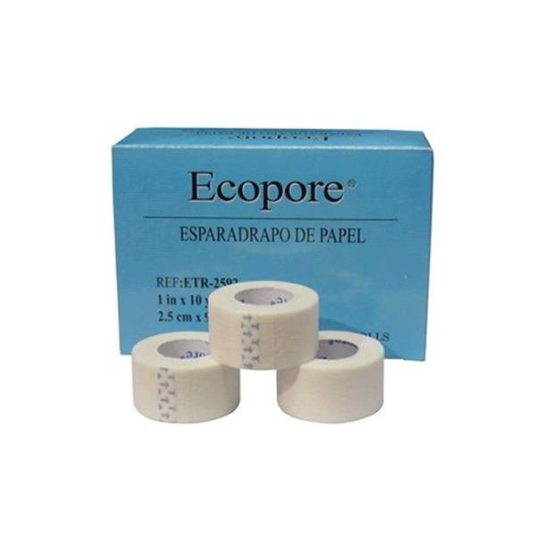 Esparadrapo Ecopore papel 2,5x 9,2m (Caja 12 unidades)