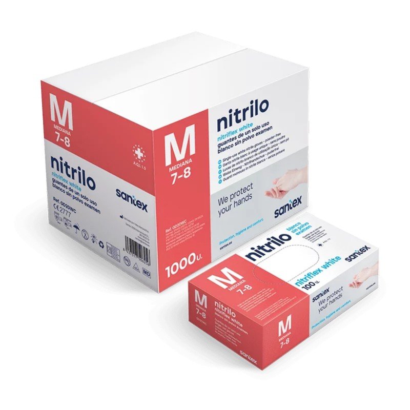 Guante Nitrilo NITRIFLEX 3,5g Blanco (10x100 uds.)