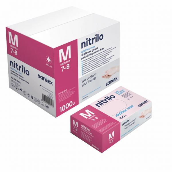 Guante de nitrilo NITRIFLEX 3,5g Rosa (10x100uds)