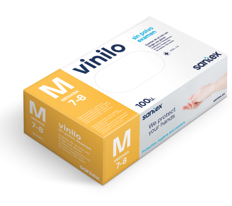Guante Vinilo Sin Polvo Santex 100uds