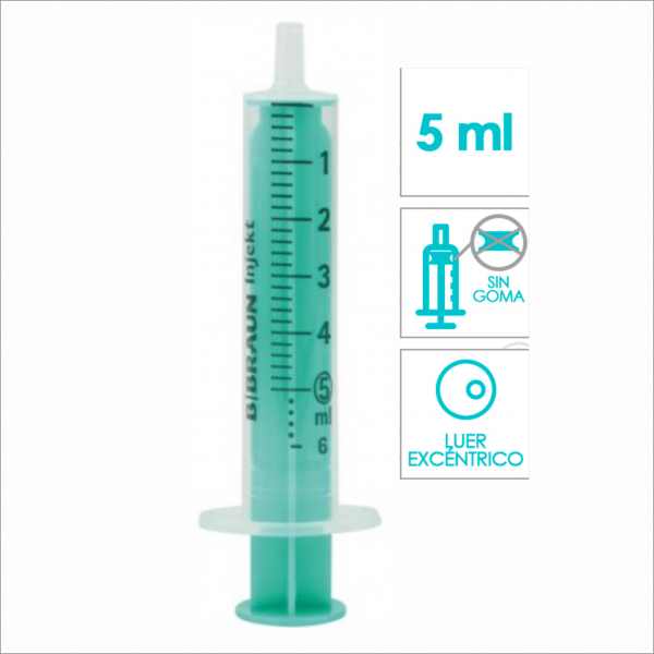 Jeringa B.Braun Injekt 5 ml de 2 cuerpos Luer. Caja de 100